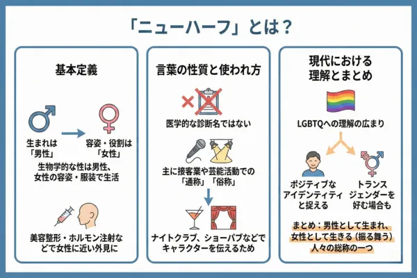 生まれは「男性」で「女性」の容姿・役割を持つ人