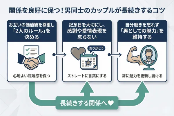 関係を良好に保つ!男同士のカップルが長続きするコツ